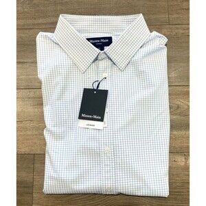 Mizzen + Main Leeward Mens XXL Trim Stretch Long Sleeve Window Pane Plaid Shirt